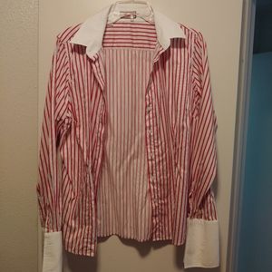 Red and White Pin Striped Shirt by Pink